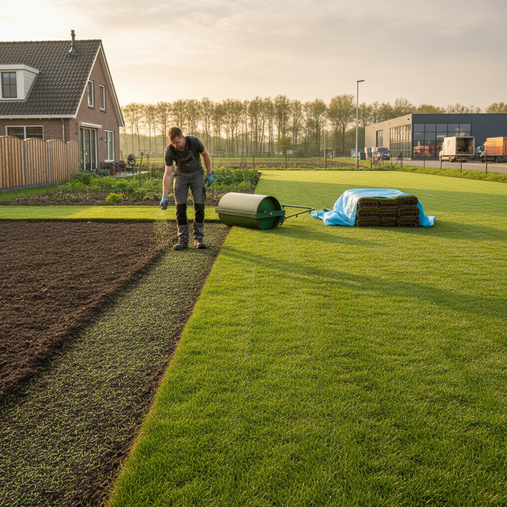 Gras zaaien en herstel in April